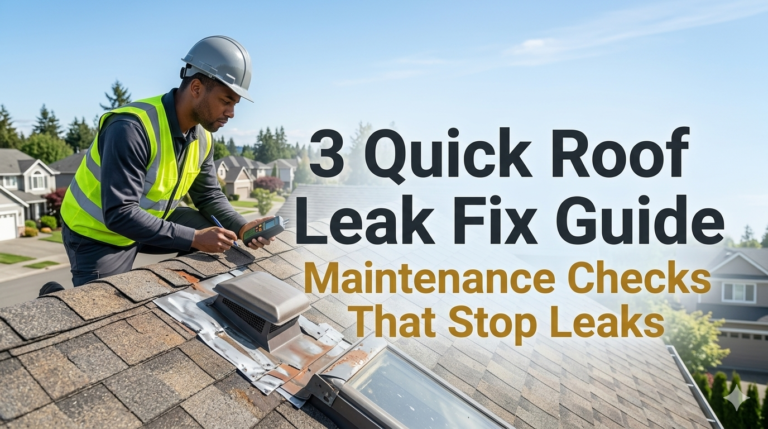 3 Quick Roof Leak Fix Guide Maintenance Checks That Stop Leaks