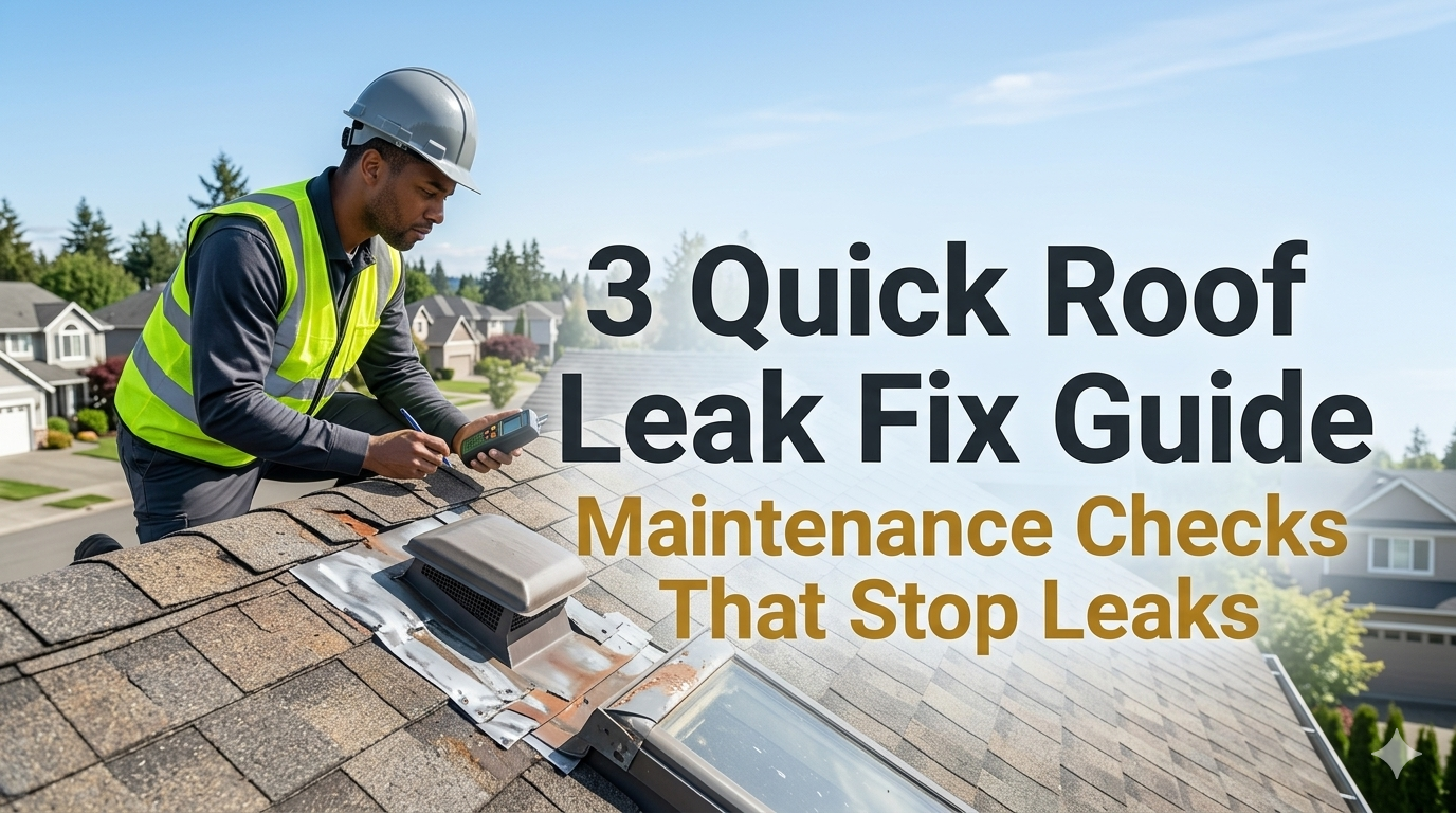 3 Quick Roof Leak Fix Guide Maintenance Checks That Stop Leaks